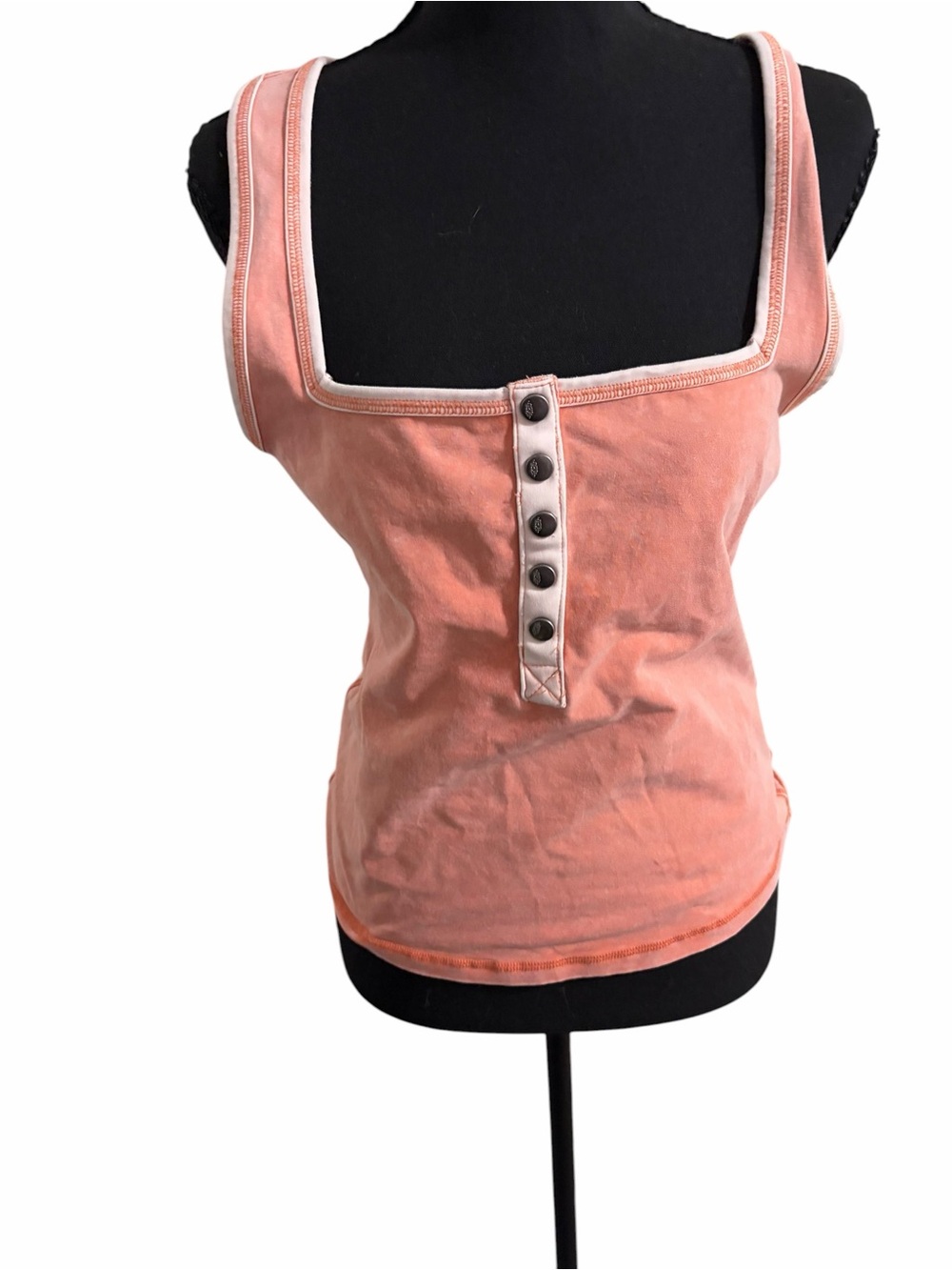 FP Movement by Free People Square Neck Button Tank Top - Peach